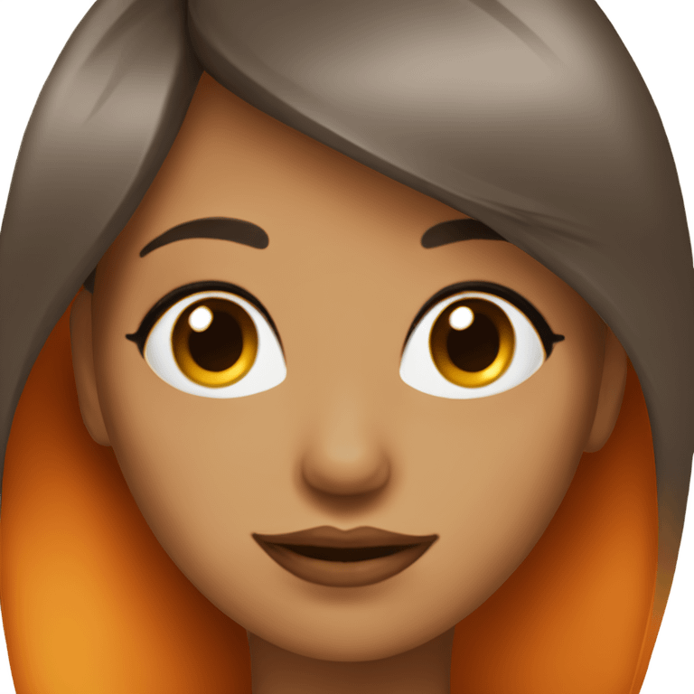 mujer con cabello naranja, labios grandes y mirada hermosa emoji