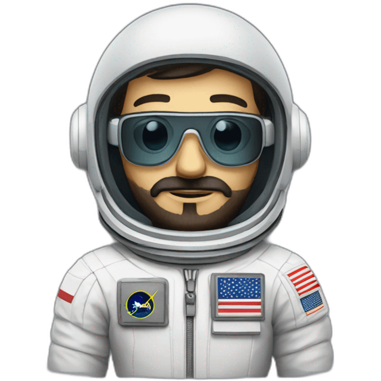 caucasian astronaut with black beard and white glasses emoji