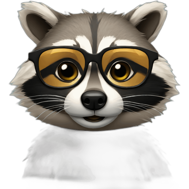 raccoon wearing glasses emoji