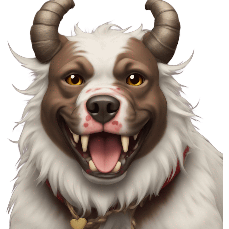 Krampus with a pitbull emoji