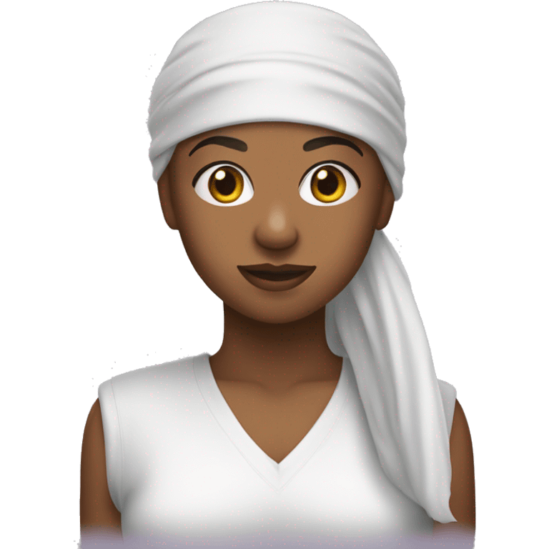 Beunette girl with durag emoji