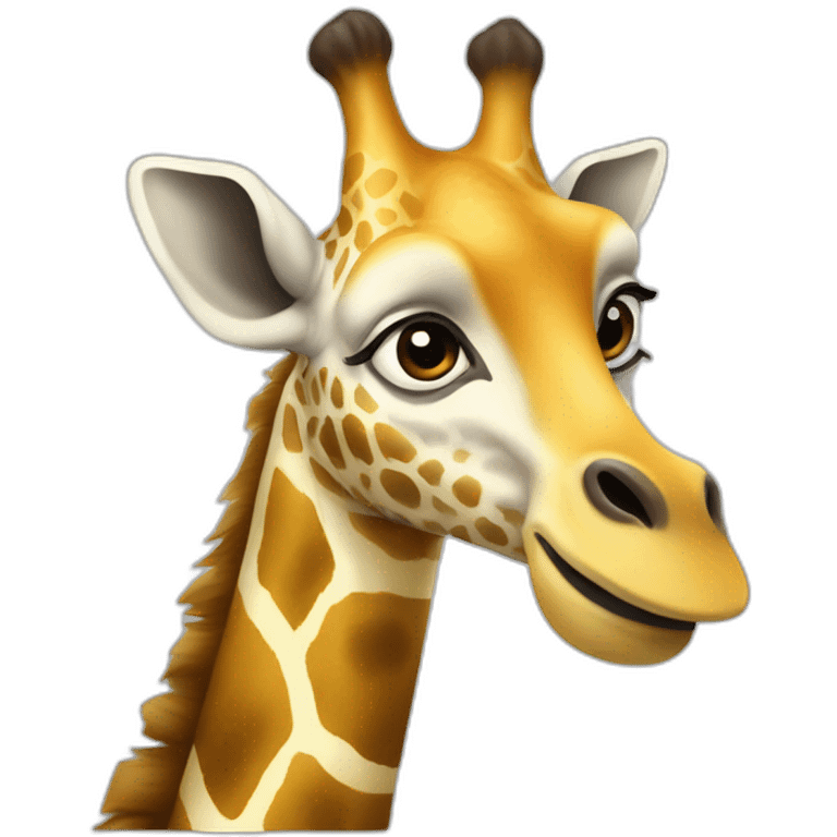 Une girafe qui mange une banane emoji