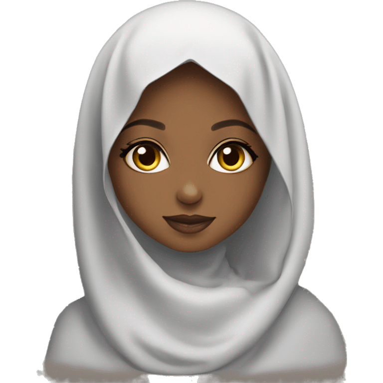 Pretty model Muslim Somali girl wearing khimar with her Turkish Angora cat  emoji