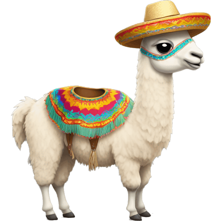 Full body Llama with a sombrero emoji