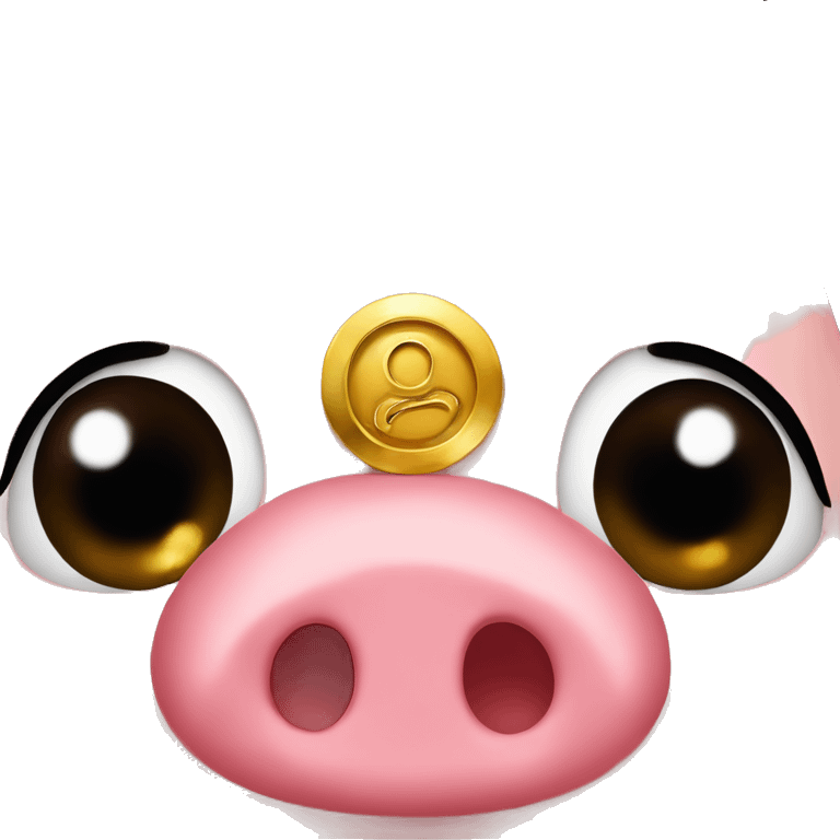 lipstick on pigg with a gold ring in a pig's nose emoji