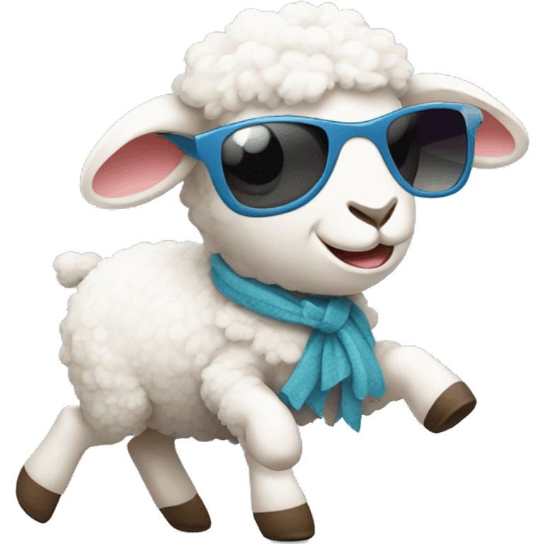 Lamb wearing sunglasses dancing with baby  emoji