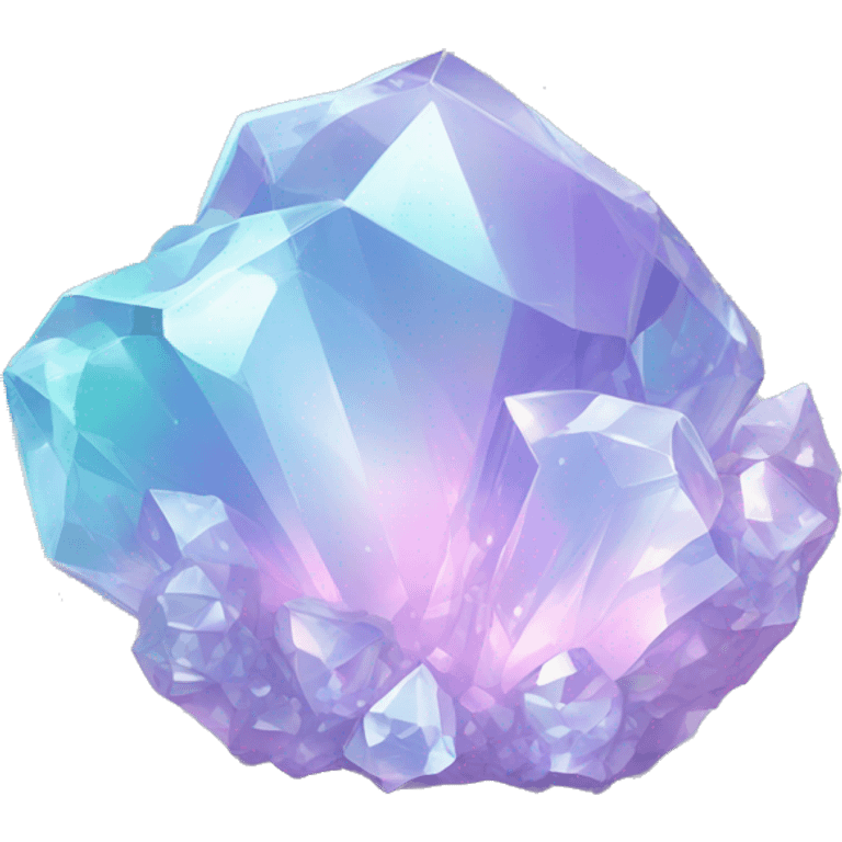 Sparkly glossy Pastel iridescent glass crystal cluster emoji