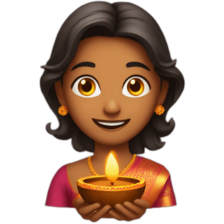 enjoying diwali emoji