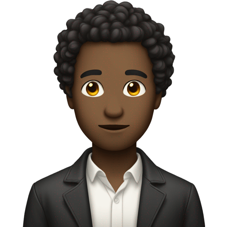 Very short man with mid light dark skin and kinky hair emoji