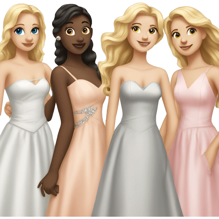 a group of white girls in prom dresses emoji