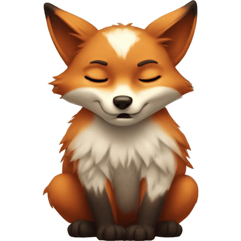 Sad fox crying with tesrs emoji