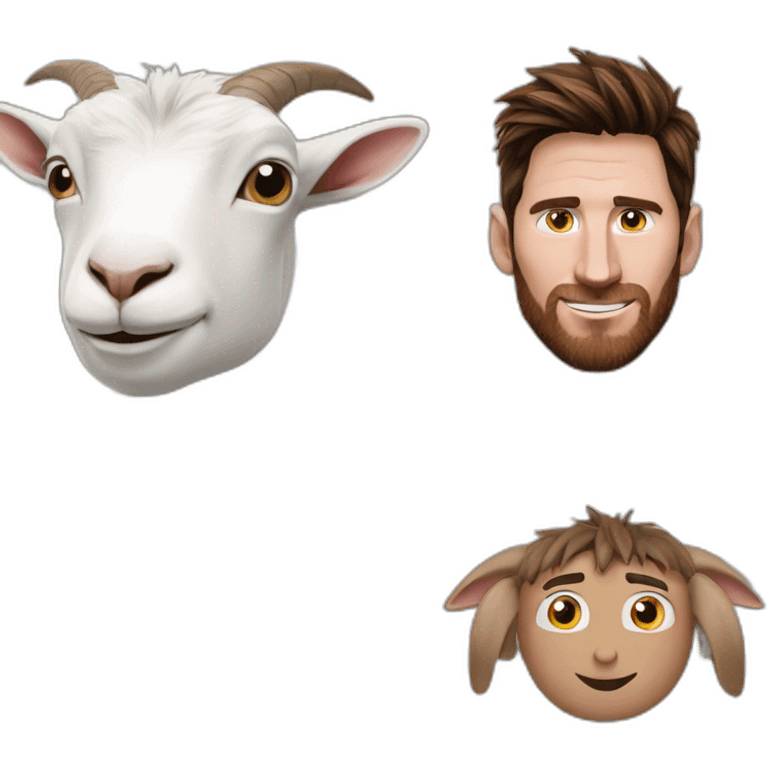 messi face and goat emoji