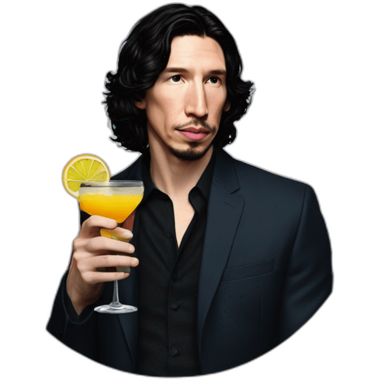 adam driver with cocktail emoji