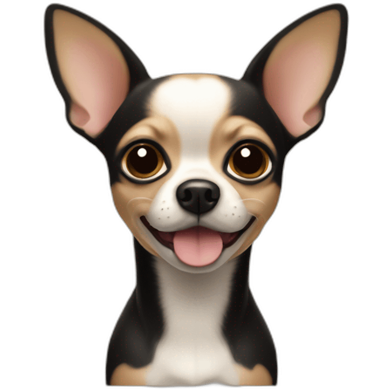 Chihuahua noir et beige gourmand emoji