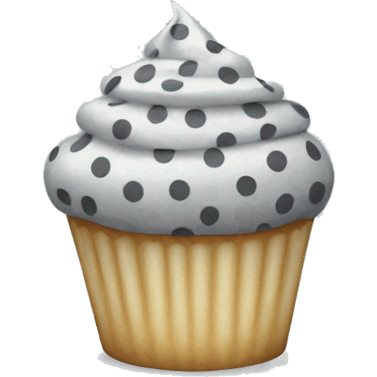 Grey polka dot cupcake  emoji