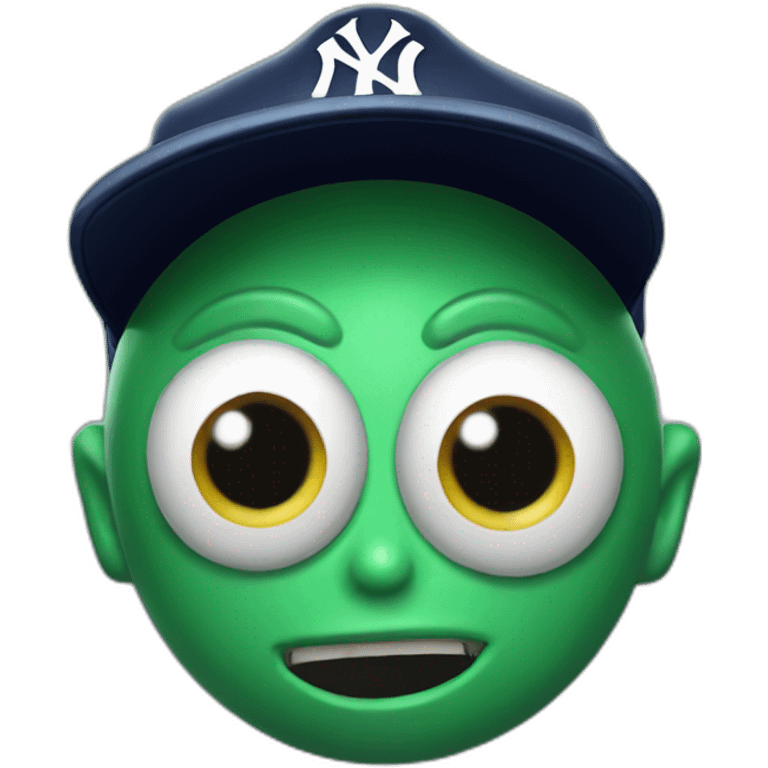 alien with yankees cap emoji