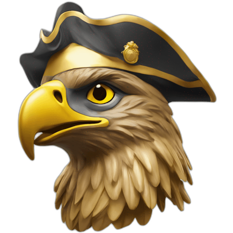 statue golden eagle with napoleon tricorne hat emoji