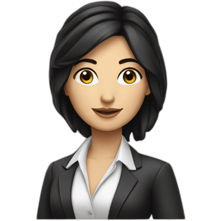 a very smart business arab white girl with black hair emoji