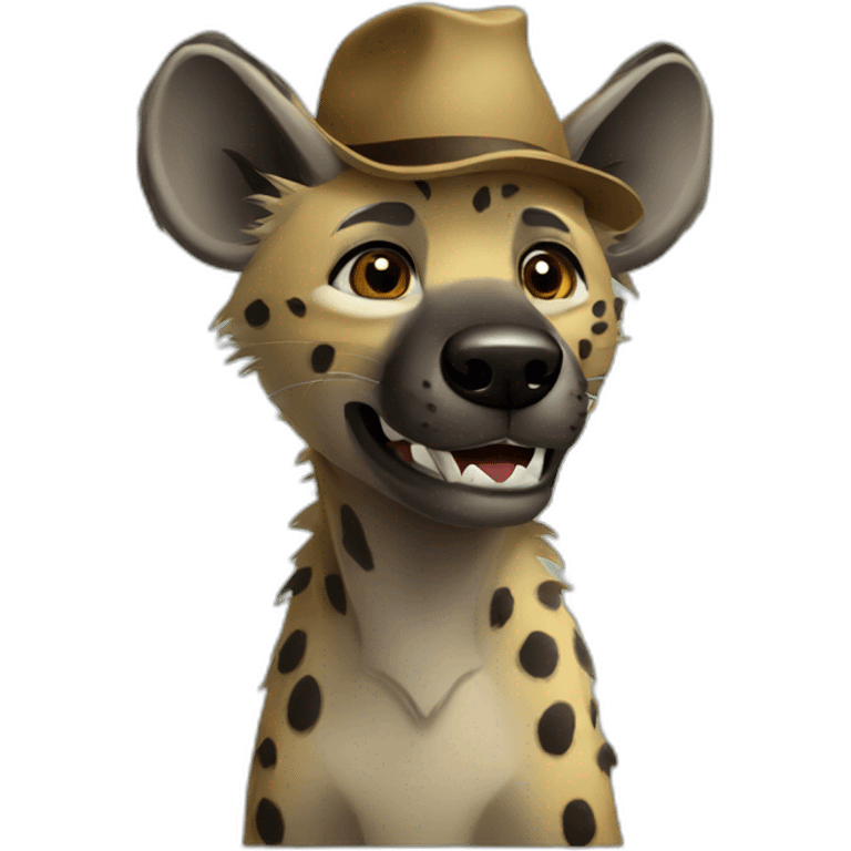 Hyena with hat emoji