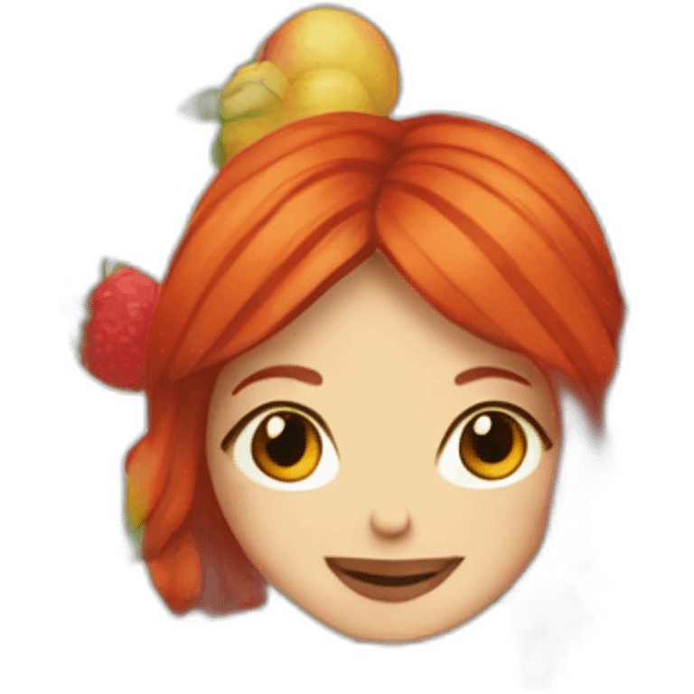 white-red-haired-woman-with-fruit-bouquet emoji