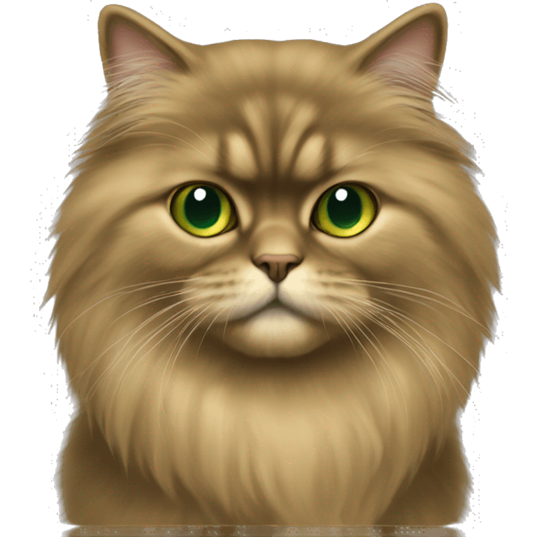 Female dark Gold fur Persian with dark green eyes emoji