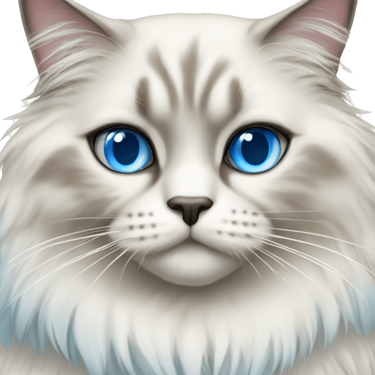 Siberian neva masquerade cat with blue eyes emoji