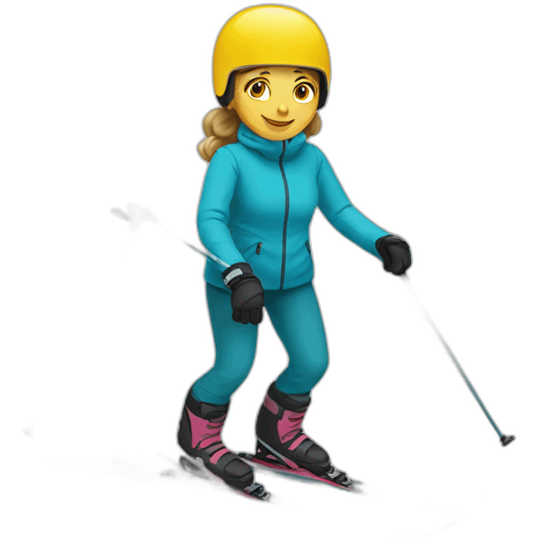 Woman short skier emoji