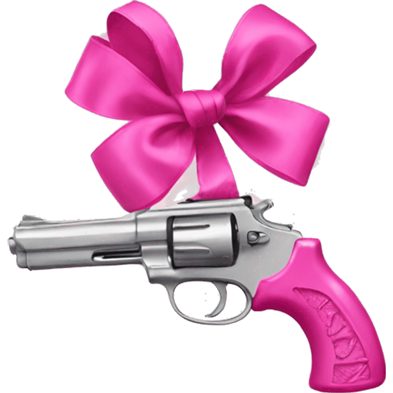 pink pistol with a pink ribbon emoji