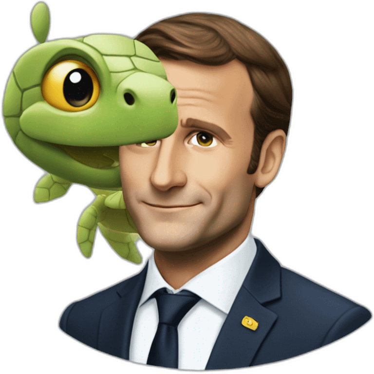 Macron sur tortue emoji