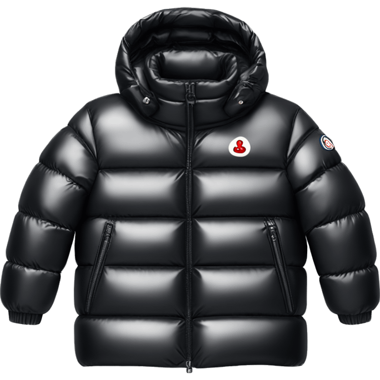 Moncler puffer jacket black shiny emoji