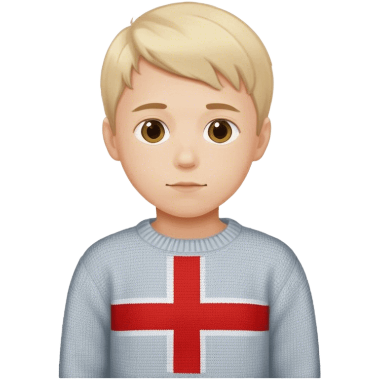 photorealistic boy in the sweater with danish flag emoji