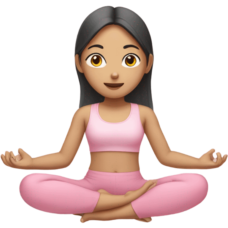 asian yoga girl light pink clothes  emoji