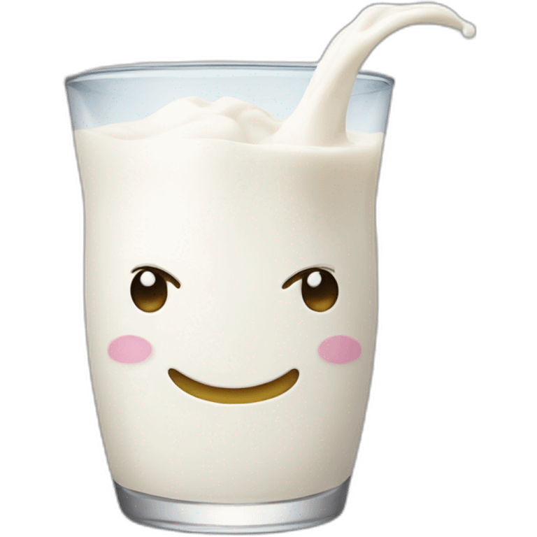 Milk with smiley face emoji