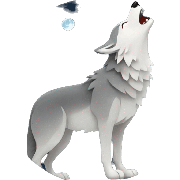 Wolf howling at moon emoji