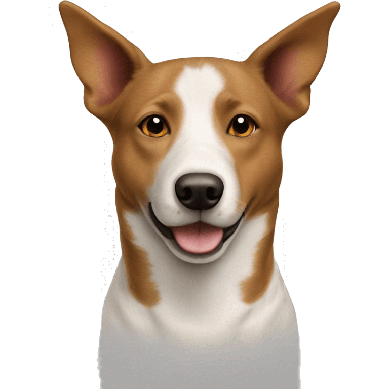 Brown tan and white cattle dog thin white stripe emoji