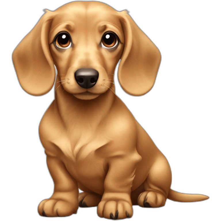 Blonde dachshund puppy with long hair emoji