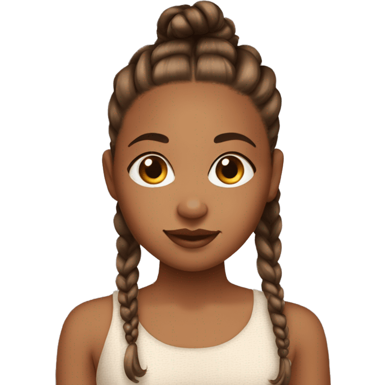 A brown skin girl with cornrows and baby hair emoji