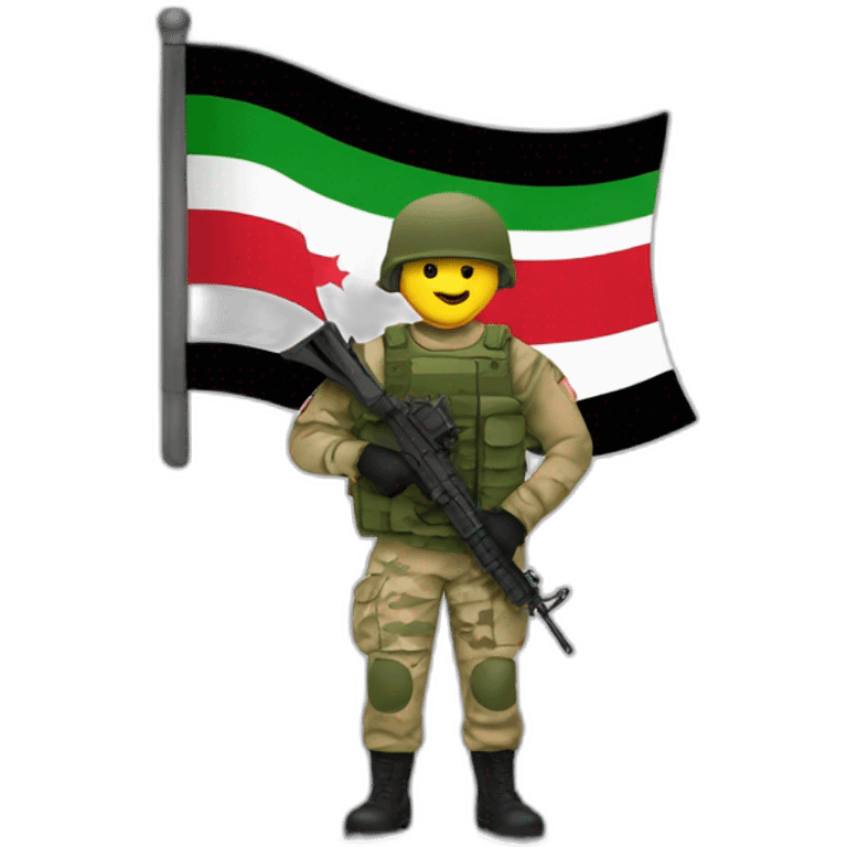 army man holding iraq flag emoji