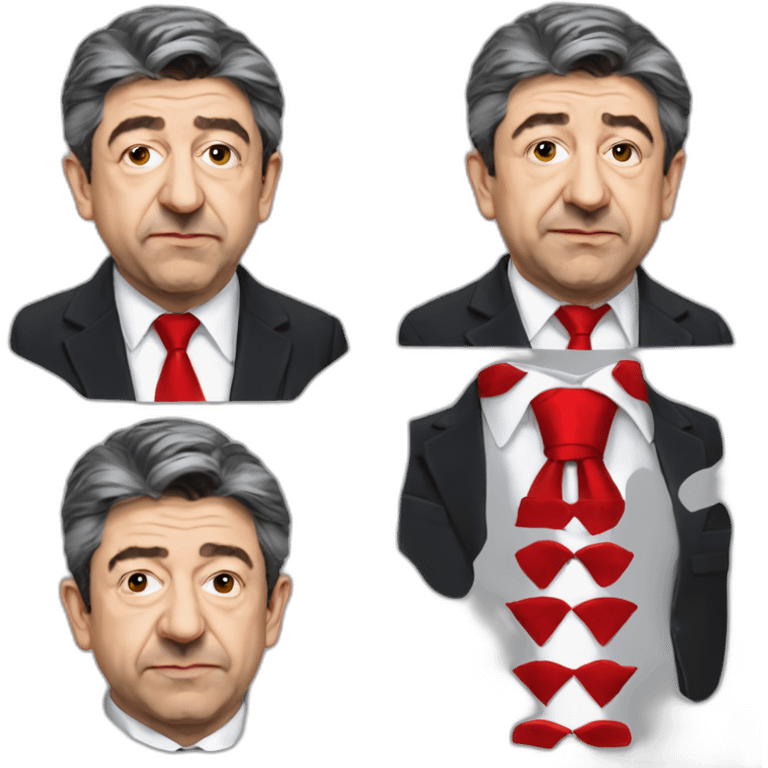 Jean-luc Mélenchon avec une cravate rouge emoji