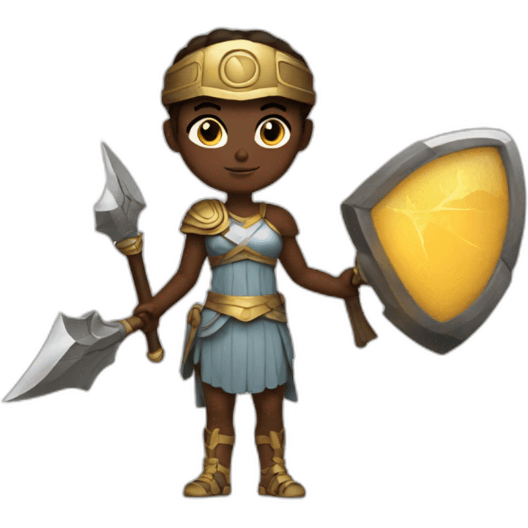 Athena and his weapons emoji