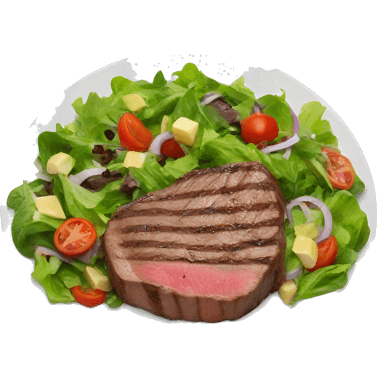 Steak salad on a plate emoji