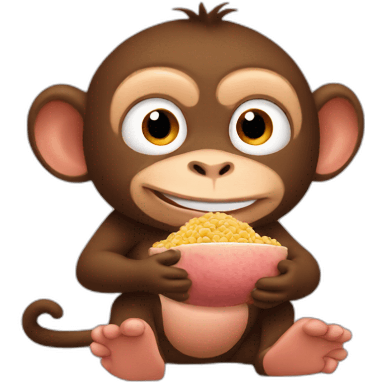 Monkey eating like a little pig emoji