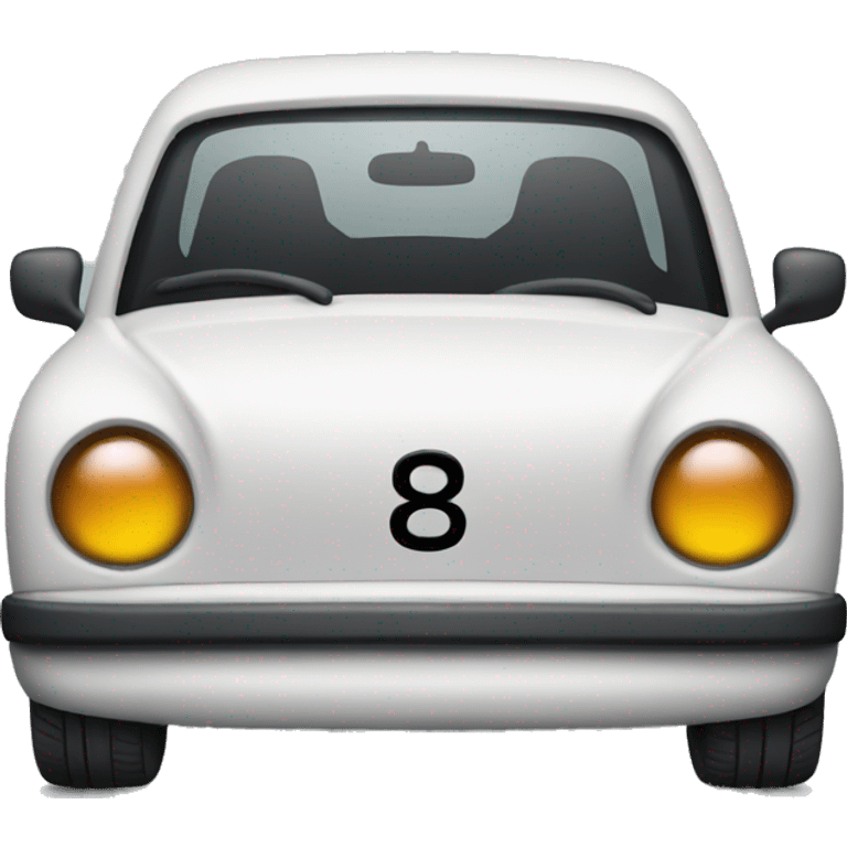 Car with number 8 emoji