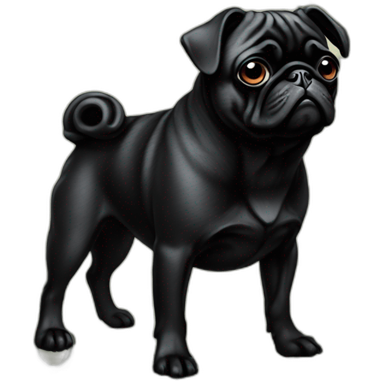 A cyberpunk black pug in Art Nouveau style during 1910 emoji