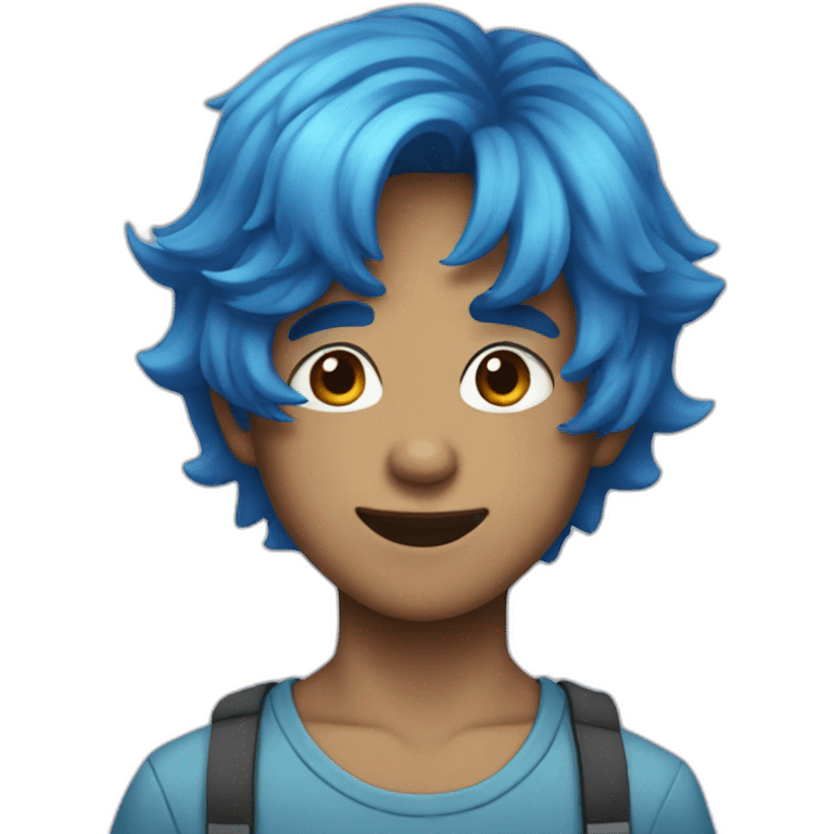 Blue hair boy emoji