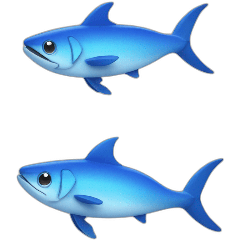 Logo made of 2 dorsal fins of blue fish emoji