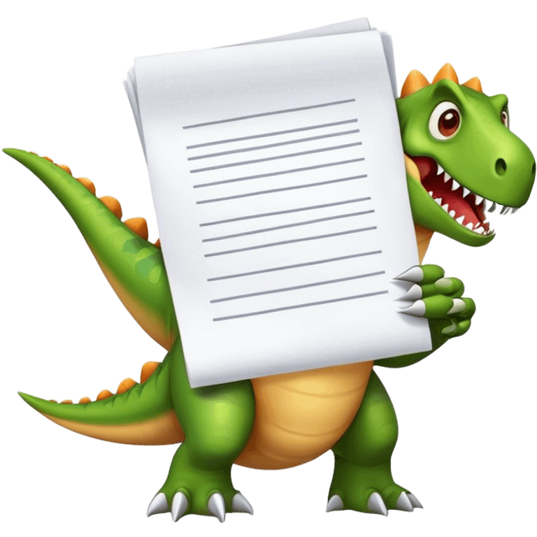 dinosaur claws holding papers emoji