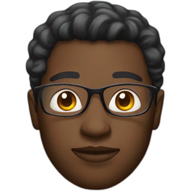 Black man with glass emoji