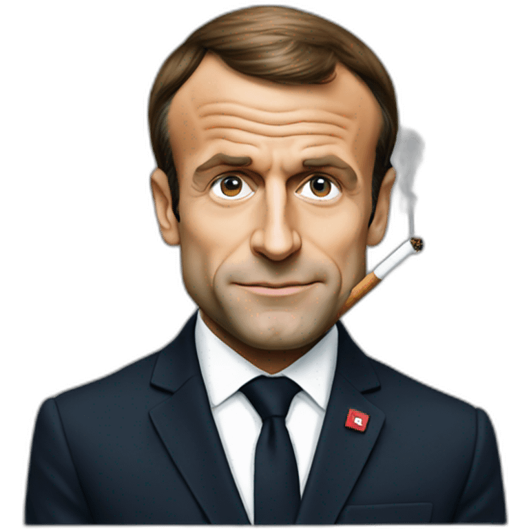 Emmanuel Macron avec une cigarette emoji