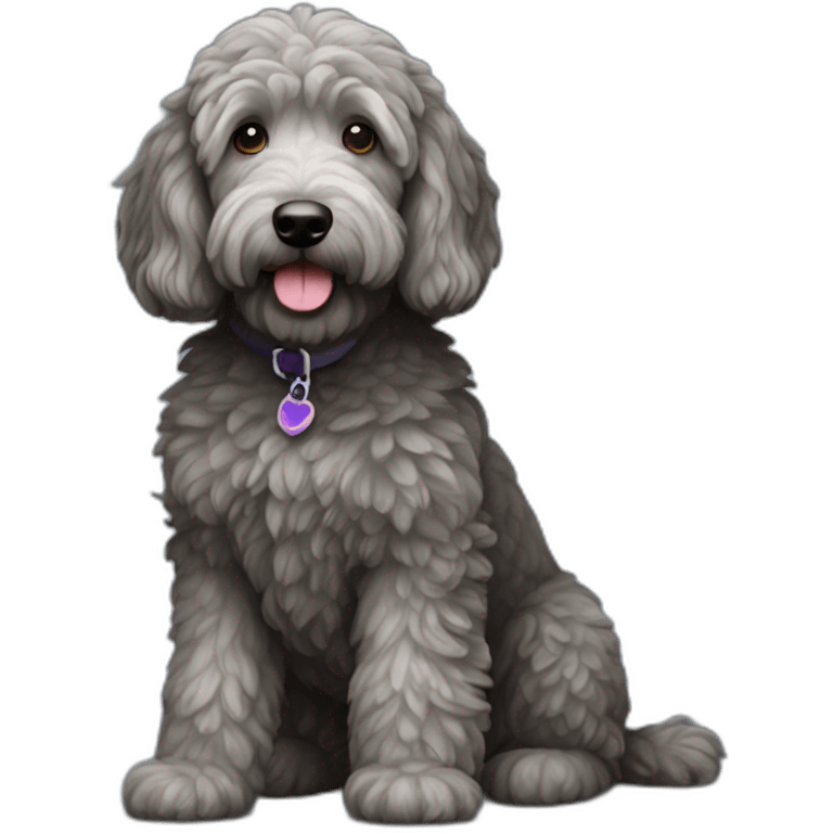 dark gray golden doodle emoji